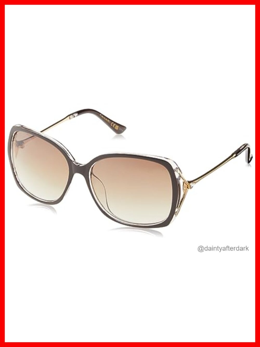 Oval Sunglasses UV400 Protective Gradient Lens Metal Temple 60mm